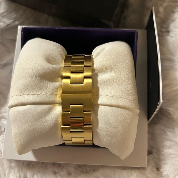 Movado Gold Women's Bracelet Watch with Crystal Dot - Picture 3 of 5